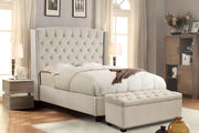 Majestic Tufted Velvet Lift-Top Storage Trunk w/ Nail Head Accent by Diamond Sofa - Tan Velvet - Furniture City (CA)l