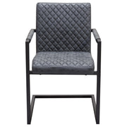 Nolan 2-Pack Dining Chairs in Charcoal Diamond Tufted Leatherette on Charcoal Powder Coat Frame by Diamond Sofa - Furniture City (CA)l
