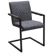 Nolan 2-Pack Dining Chairs in Charcoal Diamond Tufted Leatherette on Charcoal Powder Coat Frame by Diamond Sofa - Furniture City (CA)l