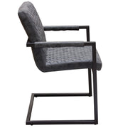 Nolan 2-Pack Dining Chairs in Charcoal Diamond Tufted Leatherette on Charcoal Powder Coat Frame by Diamond Sofa - Furniture City (CA)l
