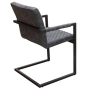 Nolan 2-Pack Dining Chairs in Charcoal Diamond Tufted Leatherette on Charcoal Powder Coat Frame by Diamond Sofa - Furniture City (CA)l
