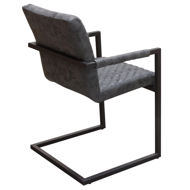 Nolan 2-Pack Dining Chairs in Charcoal Diamond Tufted Leatherette on Charcoal Powder Coat Frame by Diamond Sofa - Furniture City (CA)l