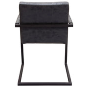Nolan 2-Pack Dining Chairs in Charcoal Diamond Tufted Leatherette on Charcoal Powder Coat Frame by Diamond Sofa - Furniture City (CA)l
