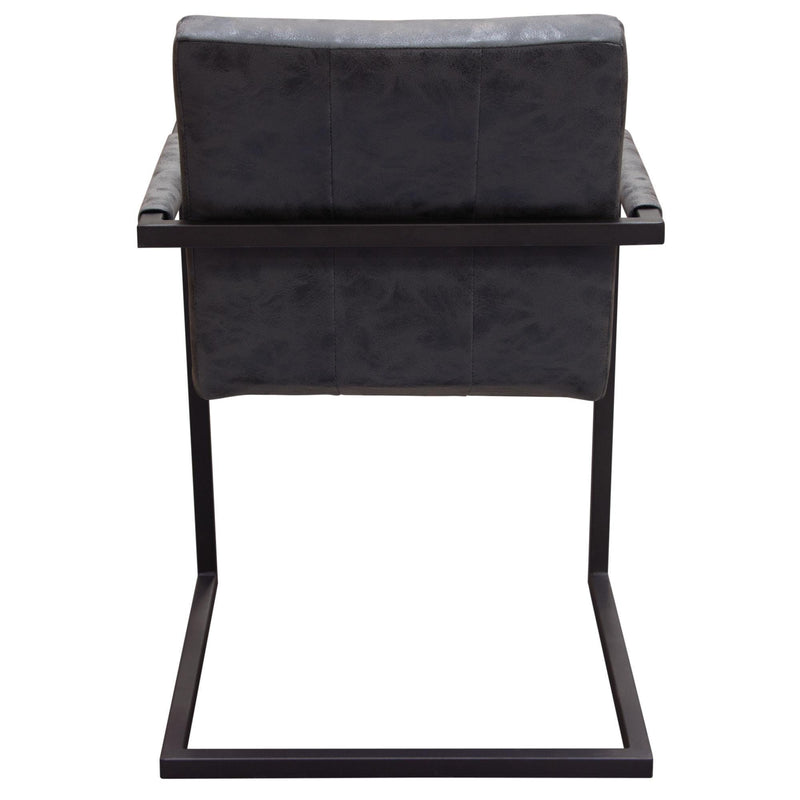 Nolan 2-Pack Dining Chairs in Charcoal Diamond Tufted Leatherette on Charcoal Powder Coat Frame by Diamond Sofa - Furniture City (CA)l