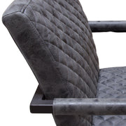 Nolan 2-Pack Dining Chairs in Charcoal Diamond Tufted Leatherette on Charcoal Powder Coat Frame by Diamond Sofa - Furniture City (CA)l