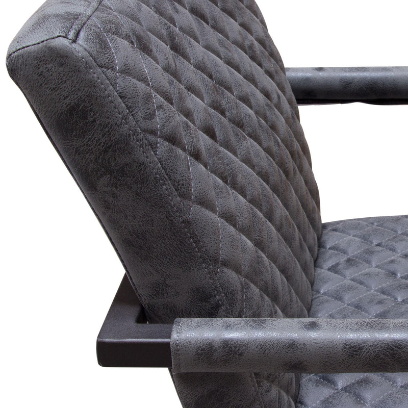Nolan 2-Pack Dining Chairs in Charcoal Diamond Tufted Leatherette on Charcoal Powder Coat Frame by Diamond Sofa - Furniture City (CA)l