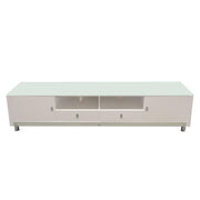 K99 83 Inch Low Profile Entertainment Cabinet in White Lacquer Finish w/ RGB Multi-Color Accent Light by Diamond Sofa - Furniture City (CA)l