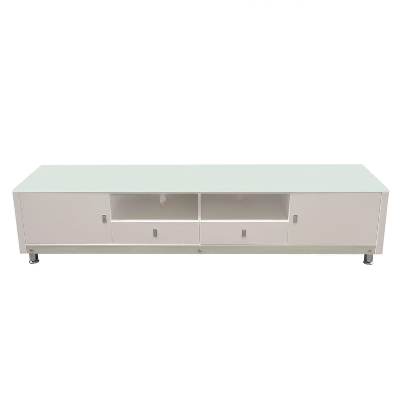 K99 83 Inch Low Profile Entertainment Cabinet in White Lacquer Finish w/ RGB Multi-Color Accent Light by Diamond Sofa - Furniture City (CA)l