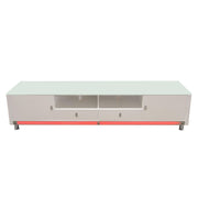 K99 83 Inch Low Profile Entertainment Cabinet in White Lacquer Finish w/ RGB Multi-Color Accent Light by Diamond Sofa - Furniture City (CA)l