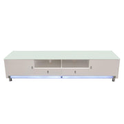 K99 83 Inch Low Profile Entertainment Cabinet in White Lacquer Finish w/ RGB Multi-Color Accent Light by Diamond Sofa - Furniture City (CA)l