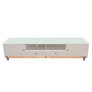 K99 83 Inch Low Profile Entertainment Cabinet in White Lacquer Finish w/ RGB Multi-Color Accent Light by Diamond Sofa - Furniture City (CA)l