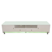 K99 83 Inch Low Profile Entertainment Cabinet in White Lacquer Finish w/ RGB Multi-Color Accent Light by Diamond Sofa - Furniture City (CA)l