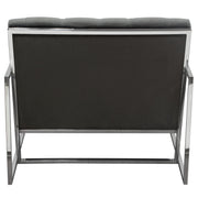 Luxe Accent Chair in Dusk Grey Tufted Velvet Fabric with Polished Stainless Steel Frame by Diamond Sofa - Furniture City (CA)l