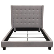 Madison Ave Tufted Wing Queen Bed in Light Grey Button Tufted Fabric by Diamond Sofa - Furniture City (CA)l