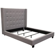 Madison Ave Tufted Wing Queen Bed in Light Grey Button Tufted Fabric by Diamond Sofa - Furniture City (CA)l