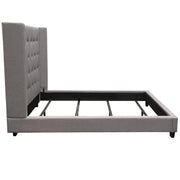 Madison Ave Tufted Wing Queen Bed in Light Grey Button Tufted Fabric by Diamond Sofa - Furniture City (CA)l