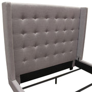 Madison Ave Tufted Wing Queen Bed in Light Grey Button Tufted Fabric by Diamond Sofa - Furniture City (CA)l