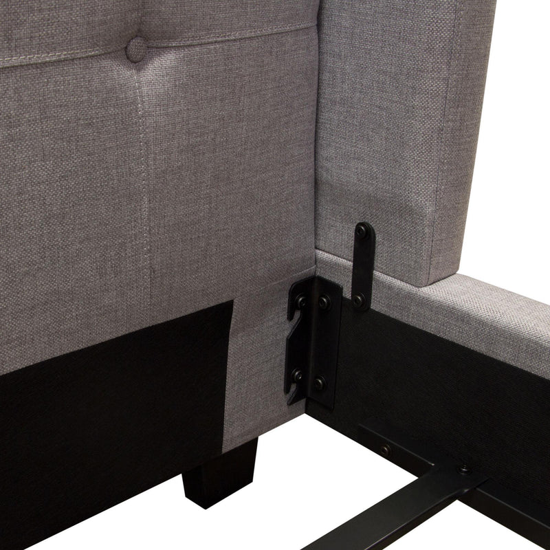 Madison Ave Tufted Wing Queen Bed in Light Grey Button Tufted Fabric by Diamond Sofa - Furniture City (CA)l