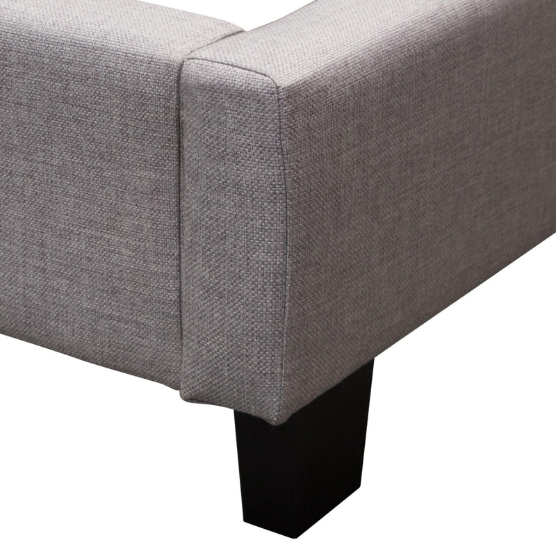 Madison Ave Tufted Wing Queen Bed in Light Grey Button Tufted Fabric by Diamond Sofa - Furniture City (CA)l
