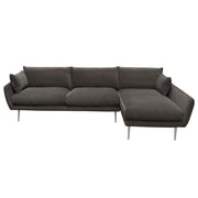 Vantage RF 2PC Sectional in Iron Grey Fabric w/ Brushed Metal Legs by Diamond Sofa - Furniture City (CA)l