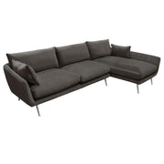 Vantage RF 2PC Sectional in Iron Grey Fabric w/ Brushed Metal Legs by Diamond Sofa - Furniture City (CA)l