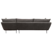 Vantage RF 2PC Sectional in Iron Grey Fabric w/ Brushed Metal Legs by Diamond Sofa - Furniture City (CA)l