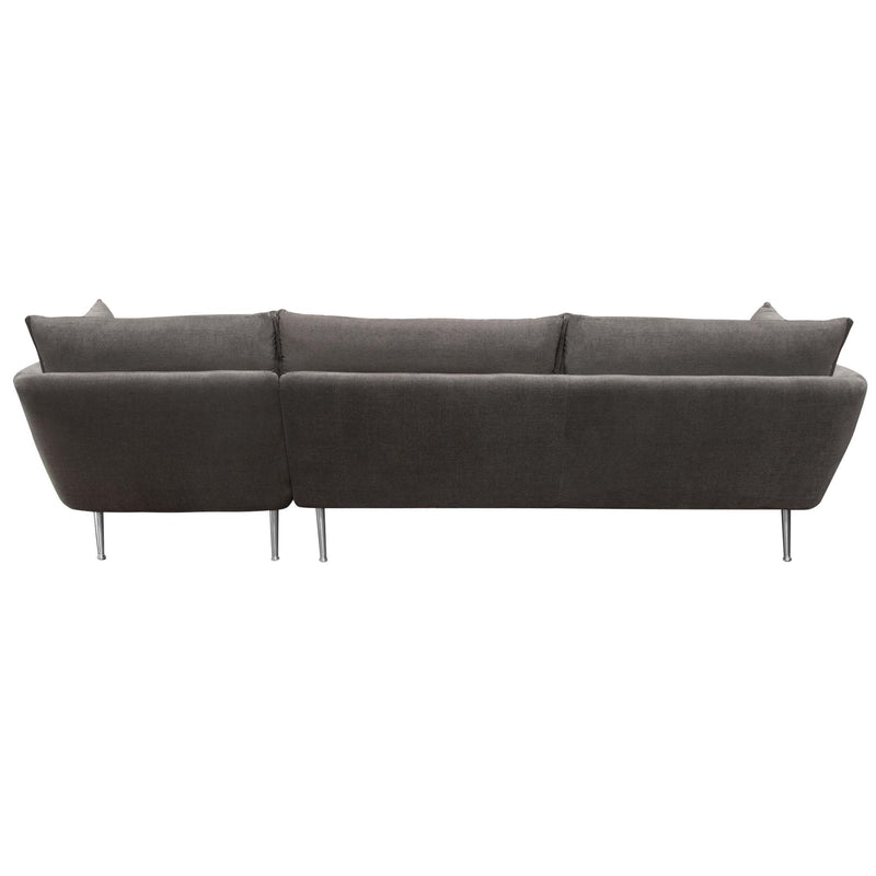 Vantage RF 2PC Sectional in Iron Grey Fabric w/ Brushed Metal Legs by Diamond Sofa - Furniture City (CA)l