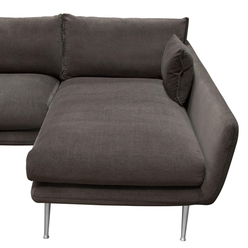 Vantage RF 2PC Sectional in Iron Grey Fabric w/ Brushed Metal Legs by Diamond Sofa - Furniture City (CA)l