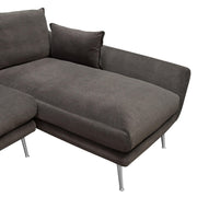 Vantage RF 2PC Sectional in Iron Grey Fabric w/ Brushed Metal Legs by Diamond Sofa - Furniture City (CA)l