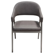 Adele Set of Two Dining/Accent Chairs in Grey Leatherette w/ Brushed Stainless Steel Leg by Diamond Sofa - Furniture City (CA)l