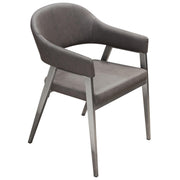Adele Set of Two Dining/Accent Chairs in Grey Leatherette w/ Brushed Stainless Steel Leg by Diamond Sofa - Furniture City (CA)l