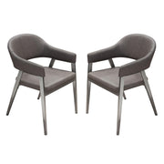 Adele Set of Two Dining/Accent Chairs in Grey Leatherette w/ Brushed Stainless Steel Leg by Diamond Sofa - Furniture City (CA)l