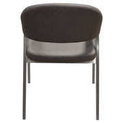 Adele Set of Two Dining/Accent Chairs in Grey Leatherette w/ Brushed Stainless Steel Leg by Diamond Sofa - Furniture City (CA)l