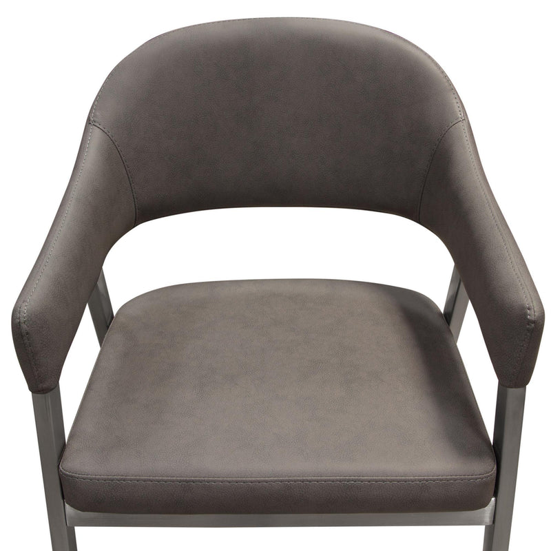 Adele Set of Two Dining/Accent Chairs in Grey Leatherette w/ Brushed Stainless Steel Leg by Diamond Sofa - Furniture City (CA)l
