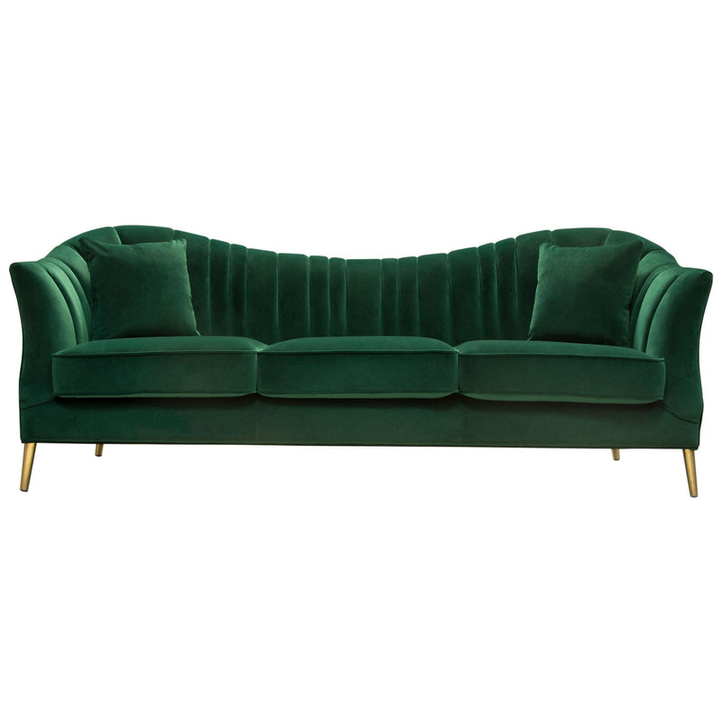 Ava Sofa in Emerald Green Velvet w/ Gold Leg by Diamond Sofa - Furniture City (CA)l