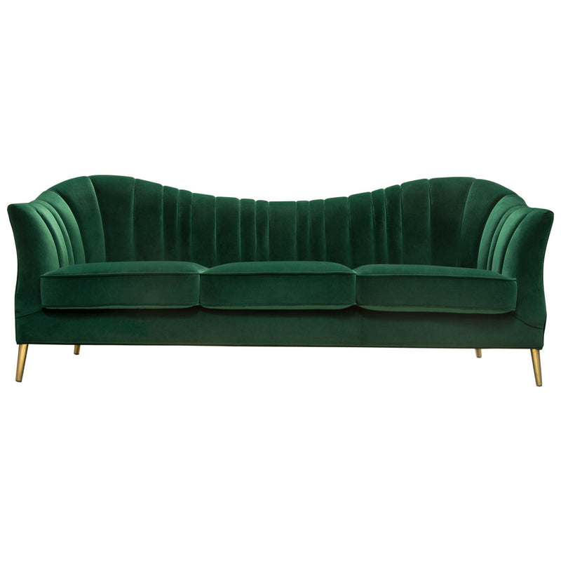 Ava Sofa in Emerald Green Velvet w/ Gold Leg by Diamond Sofa - Furniture City (CA)l
