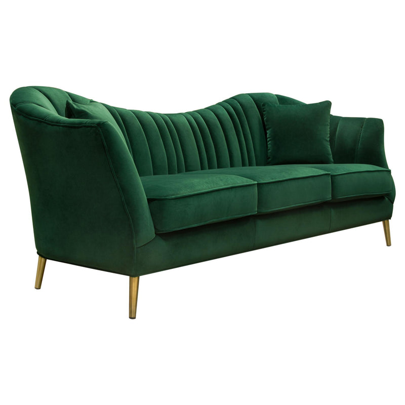 Ava Sofa in Emerald Green Velvet w/ Gold Leg by Diamond Sofa - Furniture City (CA)l