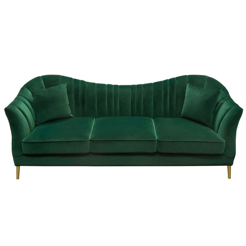 Ava Sofa in Emerald Green Velvet w/ Gold Leg by Diamond Sofa - Furniture City (CA)l