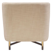 Croft Fabric Chair in Sand Linen Fabric w/ Accent Pillow and Gold Metal Criss-Cross Frame by Diamond Sofa - Furniture City (CA)l