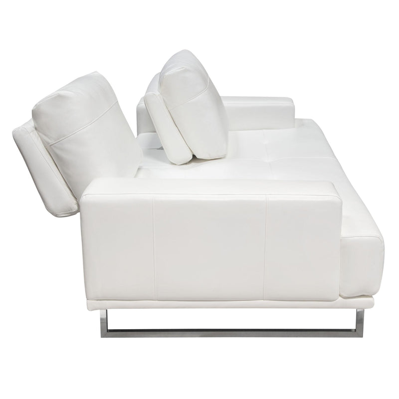 Russo Sofa w/ Adjustable Seat Backs in White Air Leather by Diamond Sofa - Furniture City (CA)l