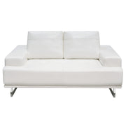 Russo Loveseat w/ Adjustable Seat Backs in White Air Leather by Diamond Sofa - Furniture City (CA)l