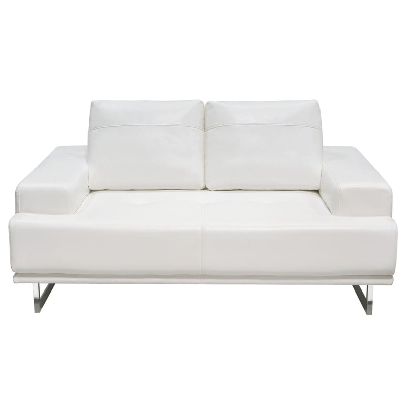 Russo Loveseat w/ Adjustable Seat Backs in White Air Leather by Diamond Sofa - Furniture City (CA)l