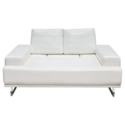 Russo Loveseat w/ Adjustable Seat Backs in White Air Leather by Diamond Sofa - Furniture City (CA)l