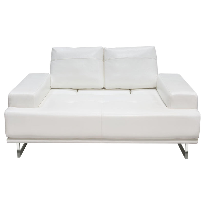 Russo Loveseat w/ Adjustable Seat Backs in White Air Leather by Diamond Sofa - Furniture City (CA)l