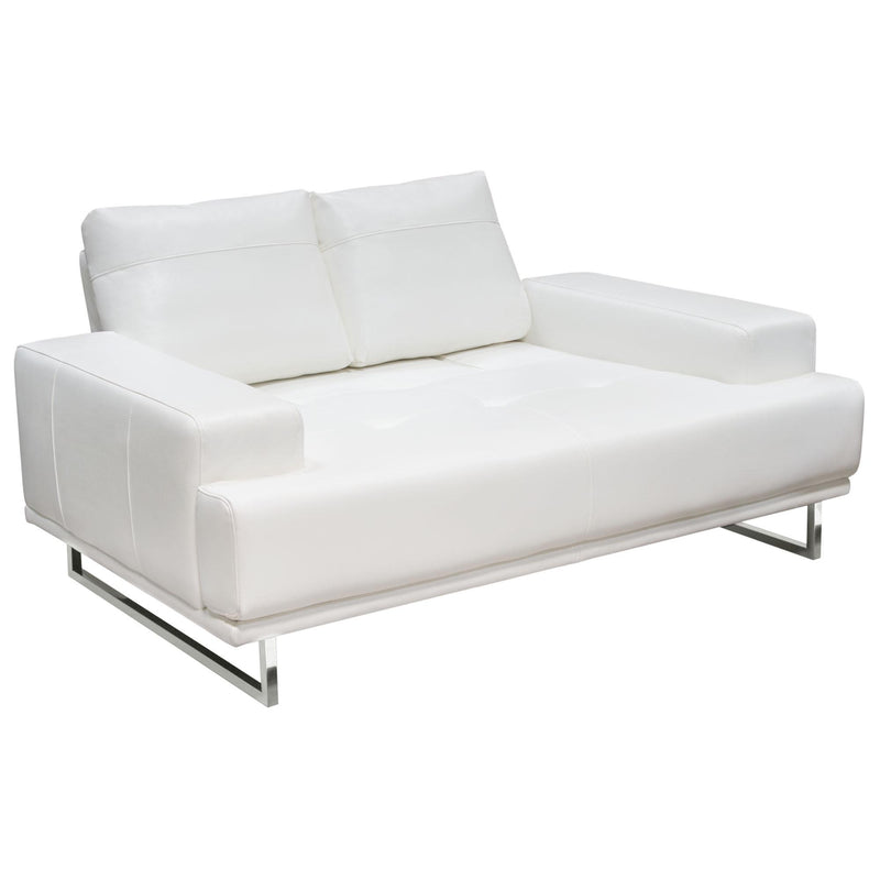 Russo Loveseat w/ Adjustable Seat Backs in White Air Leather by Diamond Sofa - Furniture City (CA)l