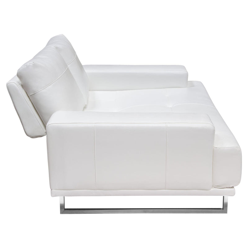 Russo Loveseat w/ Adjustable Seat Backs in White Air Leather by Diamond Sofa - Furniture City (CA)l