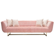 Venus Sofa in Blush Pink Velvet w/ Contrasting Pillows & Gold Finished Metal Base by Diamond Sofa - Furniture City (CA)l