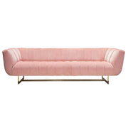 Venus Sofa in Blush Pink Velvet w/ Contrasting Pillows & Gold Finished Metal Base by Diamond Sofa - Furniture City (CA)l