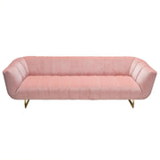 Venus Sofa in Blush Pink Velvet w/ Contrasting Pillows & Gold Finished Metal Base by Diamond Sofa - Furniture City (CA)l