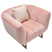 Venus Chair in Blush Pink Velvet w/ Contrasting Pillows & Gold Finished Metal Base by Diamond Sofa - Furniture City (CA)l